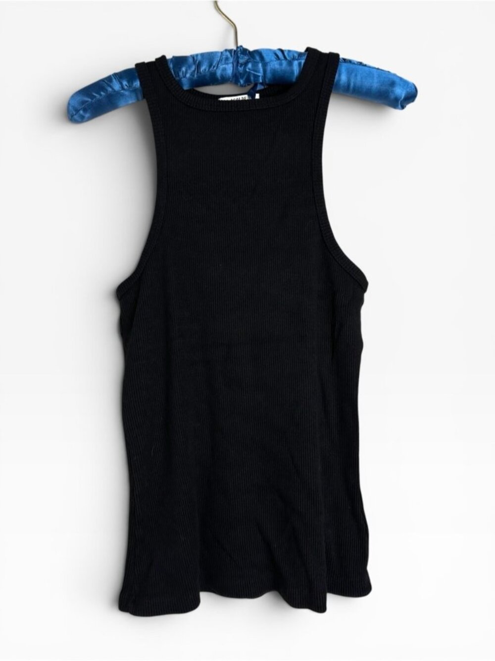 AGOLDE Bailey Black ORGANIC COTTON Ribbed Knit Tank Top Sleeveless stretchy Sm - Picture 6 of 11